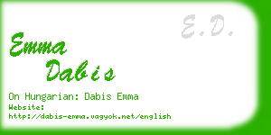 emma dabis business card